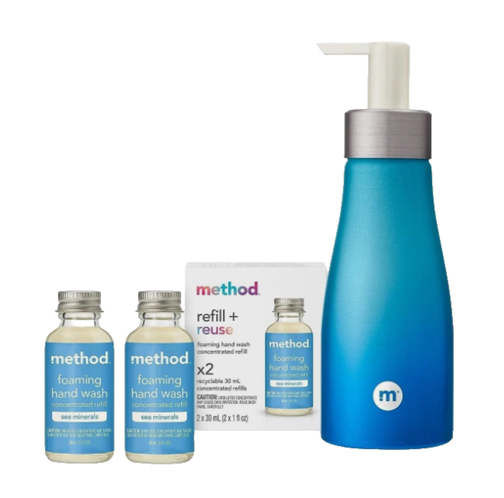 Method Refill + Reuse Concentrated Foaming Hand Soap 2 Pack Sea Minerals Refills